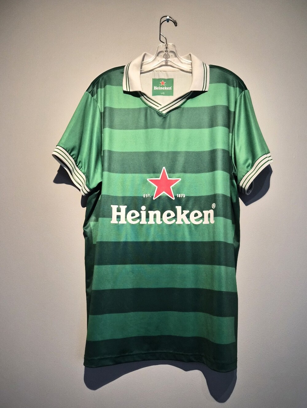 Heineken Green & White Amsterdam 73 Collard Jersey | Size Large